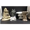 Image 1 : Large group of assorted decor - includes 2 Britain's pride nautical sailor door stops fountain bird 
