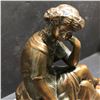 Image 3 : antique bronze finish spelter woman w/ harp statue