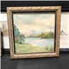 Image 3 : Group of 5 assorted vintage landscape framed paintings (approx 7" x 7")