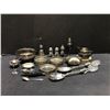 Image 1 : Group of assorted silver / plated items - includes E.P.N.S England Silver salt & pepper shakers / Si