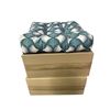 Image 1 : Amazon Basics Tufted Outdoor Patio Square Seat Cushions (x4) - Green Fan Leaf
