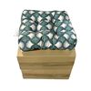 Image 1 : Amazon Basics Tufted Outdoor Patio Square Seat Cushions (x4) - Green Fan Leaf