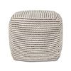 Image 1 : Style In Form "Bohemian Pouf Peek" - White/Charcoal - 20.5x20.5x20"