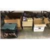 Image 1 : Large lot of misc items - includes folding gardener stool / Techvac micro-aspirateur / 4 puzzles art