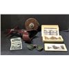 Image 1 : Group of assorted vintage items - includes spectacle side shield motorcycle goggles / perfecscope