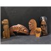 Image 1 : Group of 5 First Nations hand carved wooden decorative carvings