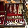 Image 2 : Mix lot of assorted silverware & stainless steel flatware - includes EPNS silver serving etched kniv