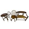 Image 1 : Group lot - 4 Items - Wood & Wicker bench - Wood chair - Wood table - Walker