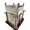 Image 1 : Pallet lot - x4 White/Stainless Display Cabinets w/ Glass tops - (29x29x18.5")
