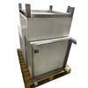 Image 1 : Pallet lot - x4 White/Stainless Display Cabinets w/ Glass tops - (29x29x18.5")