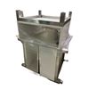 Image 1 : Pallet lot - x4 White/Stainless Display Cabinets w/ Glass tops - (29x29x18.5")