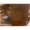 Image 4 : Group lot - Asian style Walnut table w/ marble inlayed top (54x32x31") - x4 Matching walnut chairs -