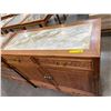 Image 2 : Asian Style Walnut Cabinet w/Marble inlayed top (47in x 20in x 43inH)
