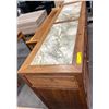 Image 2 : Asian Style Walnut Cabinet w/Marble inlayed top (63in x 18in x 43inH)