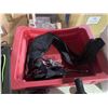 Image 3 : Group lot - Mini Stationary exercise bike w/ plastic bin w/ binders & rotocast