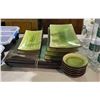 Image 2 : Major TV Series Prop -Group lot - Asian style dish set & chopsticks - Green and Brown dishes (Approx