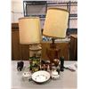 Image 1 : Group of assorted misc - includes decorative table lamps 35" height / assorted decor etc