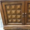 Image 2 : Set of 2 Mid century 2-door cabinets w/ misc accessories- approx 28 squared x 19 1/2" H