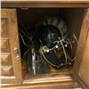 Image 3 : Set of 2 Mid century 2-door cabinets w/ misc accessories- approx 28 squared x 19 1/2" H