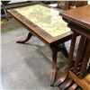Image 3 : Group of 2 vintage chairs & coffee table (approx 32" W x 17 1/2" H) & George style inlaid table (app