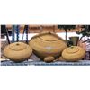 Image 1 : Group of 4 assorted woven rattan baskets