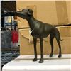 Image 2 : Group of assorted decor - includes cast iron "bronze look" dog sculpture approx 12 / celestial mirro