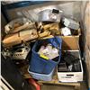 Image 1 : Pallet lot of assorted camping utilities & misc items - includes LED halogen track lights / 4 wheel 