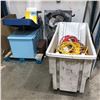 Image 1 : Bin of assorted light/extension cords & mid century GE window fan