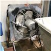 Image 3 : Bin of assorted light/extension cords & mid century GE window fan