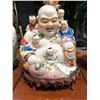 Image 1 : Rare Vintage Chinese Porcelain Fertility Buddha with 5 children - approx 11" height