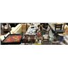 Image 1 : Shelf lot of assorted items - includes Chinese string instrument display San Shyan flute