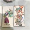 Image 3 : Group of assorted Chinese decor - includes Kwan Kubfg warrior porcelain statue / wooden tile paintin