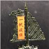 Image 3 : China hand carved sailing dragon boat - approx 15" height