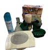 Image 1 : Shelf of assorted bathroom set items - includes Hamilton Beach 04251P TrueAir Plug-Mount Odor Elimin
