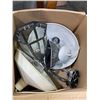 Image 2 : Under table lot - x2 boxes of misc vintage light fixtures