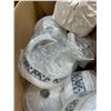Image 2 : Box lot - Vintage glass for light fixtures w/ Black & White design (Approx 8 pieces / some broken)