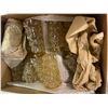 Image 2 : Under table lot - x4 boxes containing various size and designed vintage glass for light fixtures + x