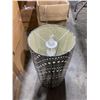 Image 4 : Under table lot - x4 boxes containing various size and designed vintage glass for light fixtures + x
