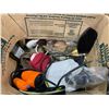 Image 3 : Group lot - x1 BNIB digital window fan - box of misc house items including coffee maker, soap dispen