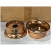 Image 2 : Box lot - Copper pieces for vintage light fixtures (Approx 80 pieces)