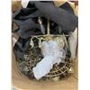 Image 2 : Box lot - box containing x3 chandeliers - brass w/ hanging glass pieces (May or may not be complete)