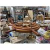 Image 3 : Vintage wooden ship wheel chandelier w/ 3 lights