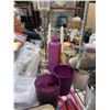 Image 4 : Shelf lot - Misc items including candles, light, power bar, lighters & candle holders