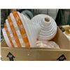 Image 2 : Group lot - boxes containing coloured vintage glass for light fixtures