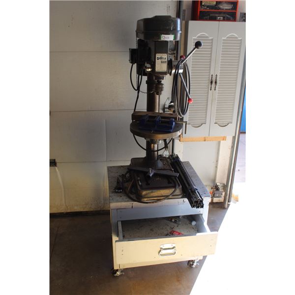 Westward Gorilla Drill Press With Stand on Casters - .5 HP Motor With Irwin Drill Press Vise