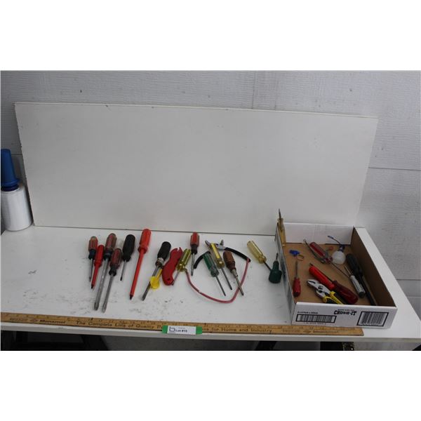 Assortment of Screwdrivers, Pliers, etc.