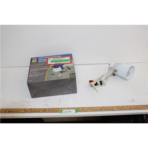 Powerfist 120V Paint Spray Gun, Lamp With Clamp