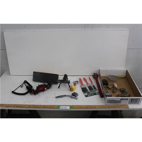 Sling Shot, Sander, Padlocks, Paintbrushes, Engraver, Sieve, etc.