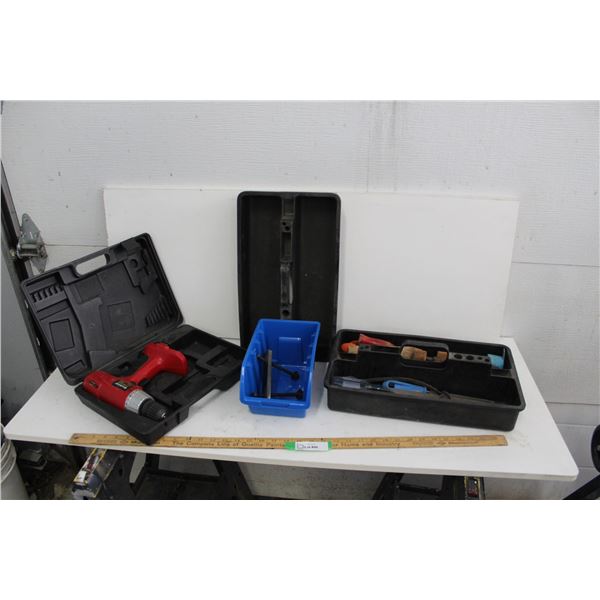 Cordless Drill - No Battery - With Case; Trays, Assortment of Files & Rasps