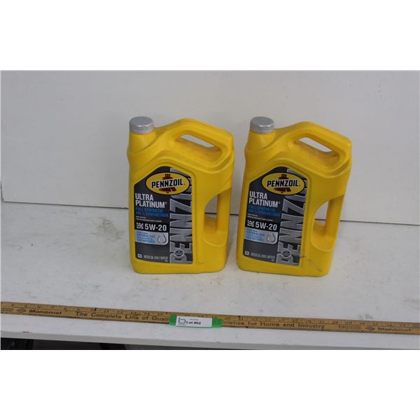 (2 Times Bid Price) (2) Jugs Pennzoil Synthetic 5W-20 Oil